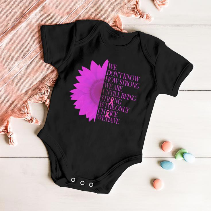 Breast Cancer Awareness Sunflower Quote Tshirt Baby Onesie