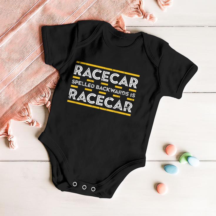 Car Racing Racing Racecar Spelled Backwards Tshirt Baby Onesie