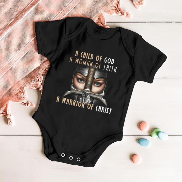 Child Of God Woman Of Faith Warrior Of Christ Tshirt Baby Onesie