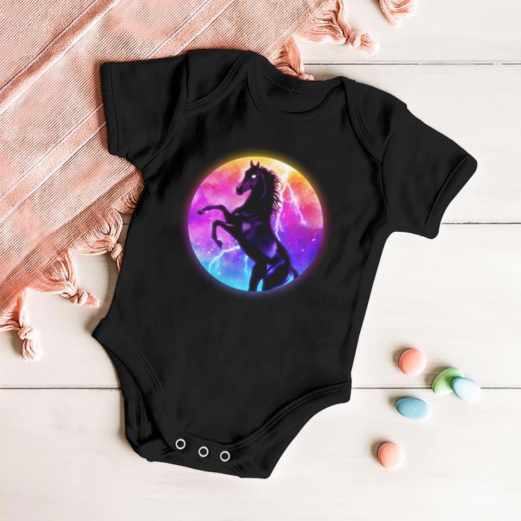 Colorful Retro 80S Eighties Lightning Galaxy Horse Baby Onesie