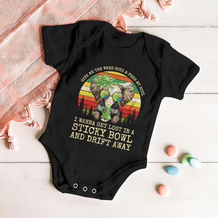 Cool Elephant Smoking Weed Bong Marijuana Cannabis Stoner Baby Onesie