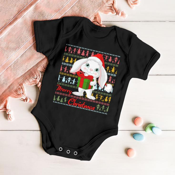 Cute Rabbit Ugly Christmas Sweater Baby Onesie