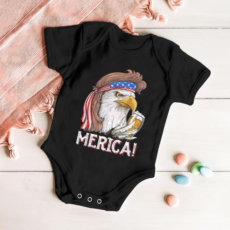 Eagle Mullet 4Th Of July Beer Usa American Flag Merica Cute Gift Baby Onesie