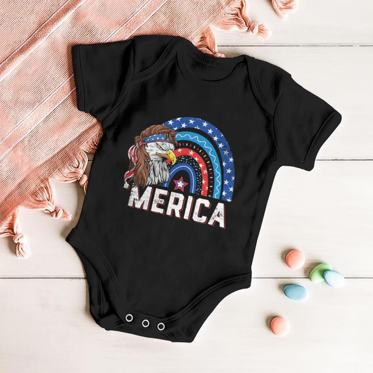 Eagle Mullet 4Th Of July Rainbow Usa American Flag Merica Gift V2 Baby Onesie
