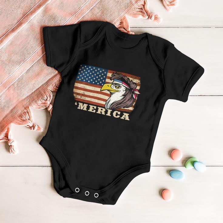 Eagle Mullet Usa American Flag Merica 4Th Of July Meaningful Gift Baby Onesie