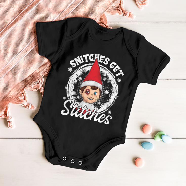 Funny Christmas Snitches Get Stitches Tshirt Baby Onesie