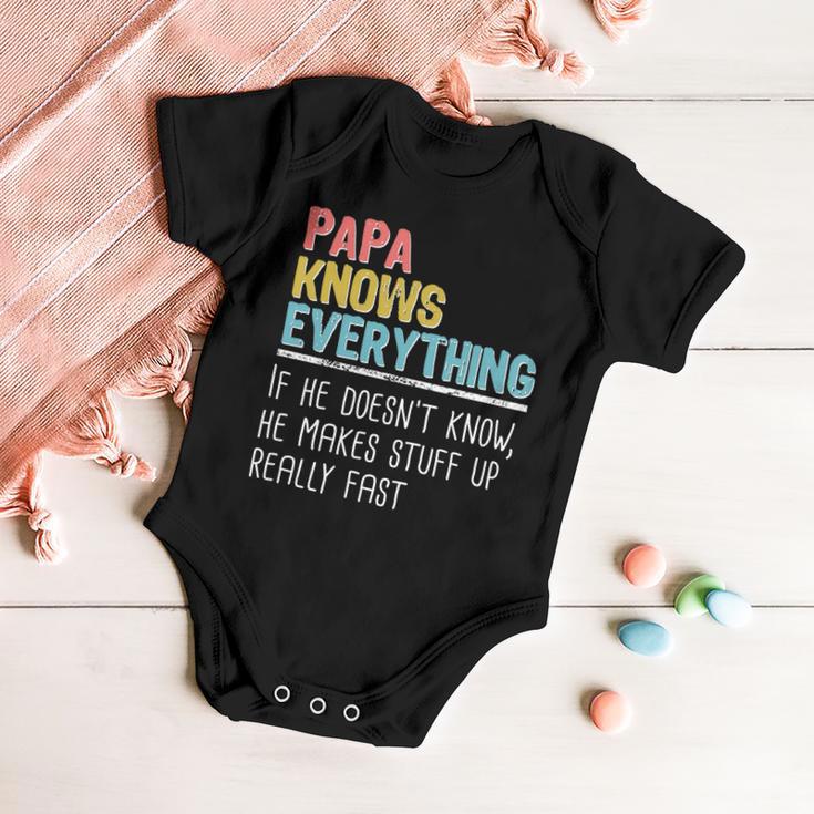 Funny Papa Knows Everything Baby Onesie