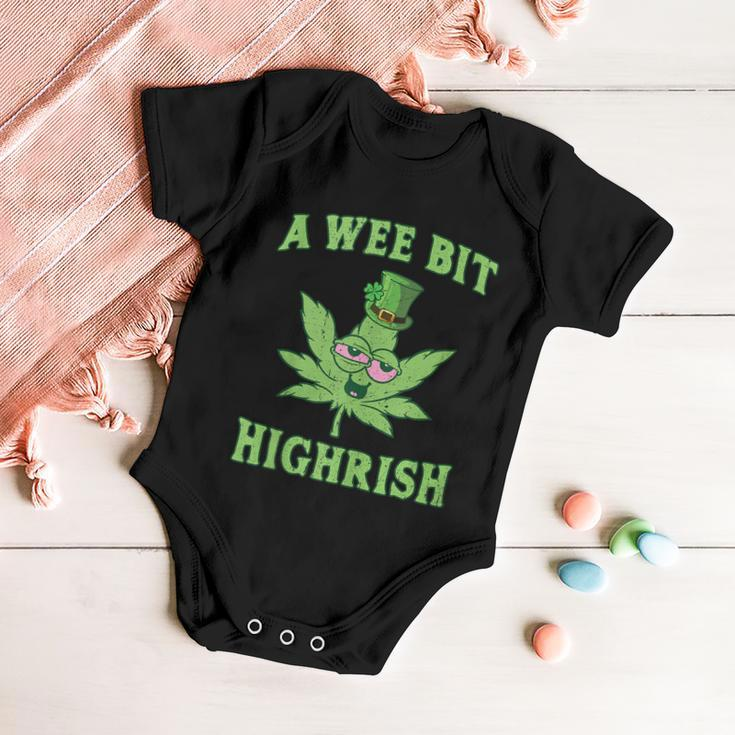 Funny St Patricks Day Gift A Wee Bit Highrish Gift Funny 420 Weed Marijuana Gift Baby Onesie