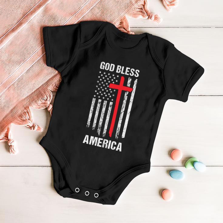 God Bless America Fourth Of July Christian Patriot Usa Flag Funny Gift Baby Onesie