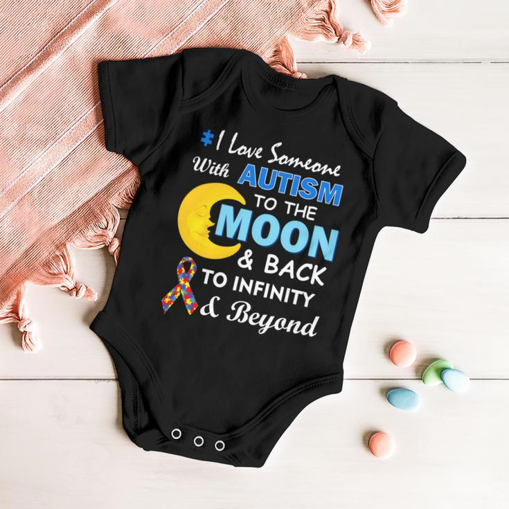 I Love Someone With Autism To The Moon & Back V2 Baby Onesie