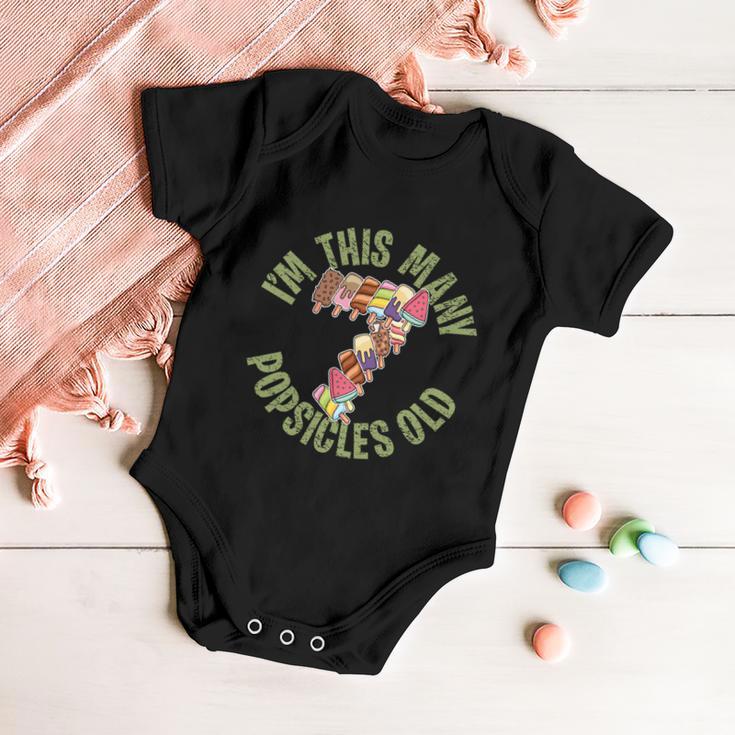 Im This Many Popsicles Old Funny Popsicle Birthday Gift Baby Onesie