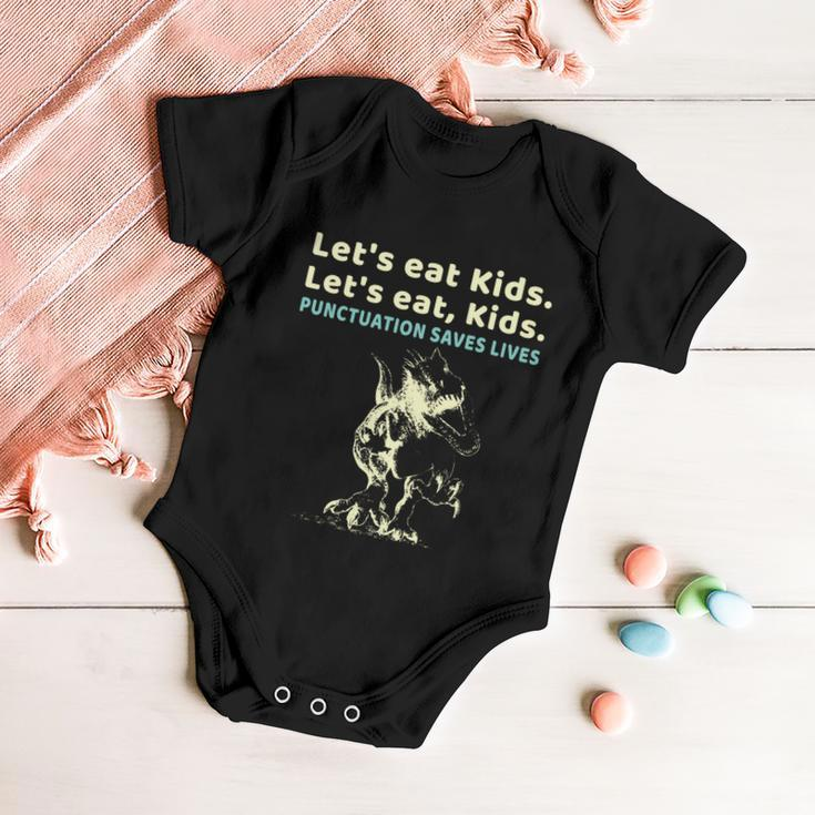 Lets Eat Kids Punctuation Saves Lives Grammar Teacher Funny Gift Baby Onesie