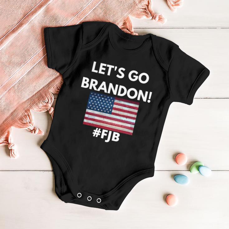 Lets Go Brandon Fjb American Flag Baby Onesie