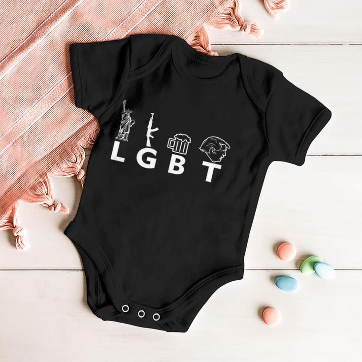 Lgbt Lady Liberty Guns Beer Trump Donald Trump Tshirt Baby Onesie