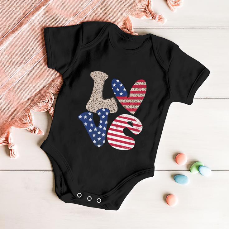 Love America Cute Funny 4Th Of July Independence Day Plus Size Graphic Baby Onesie