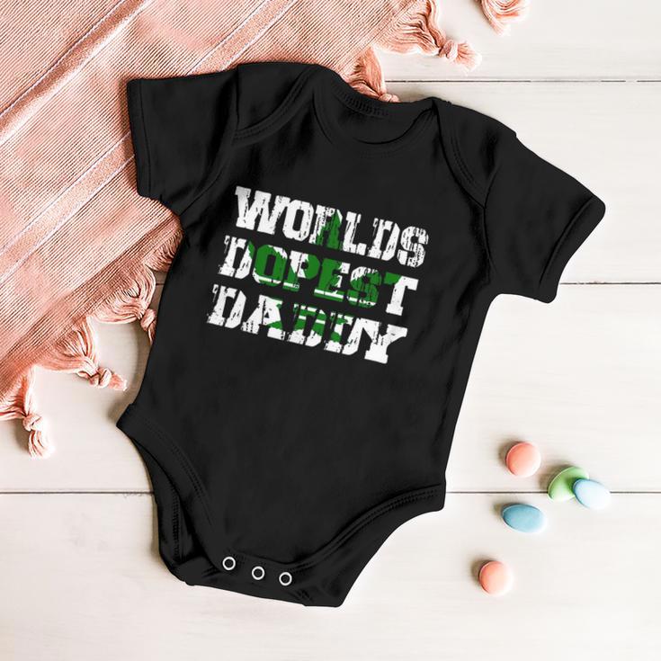 Mens Worlds Dopest Dad Trippy And High Marijuana Stoner Baby Onesie