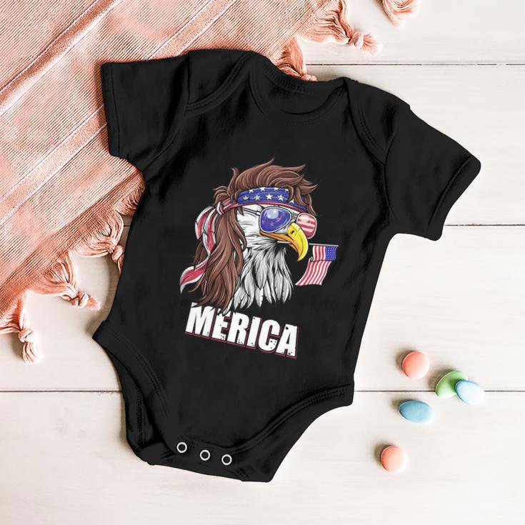 Merica Eagle Mullet 4Th Of July Usa American Flag Patriotic Great Gift Baby Onesie