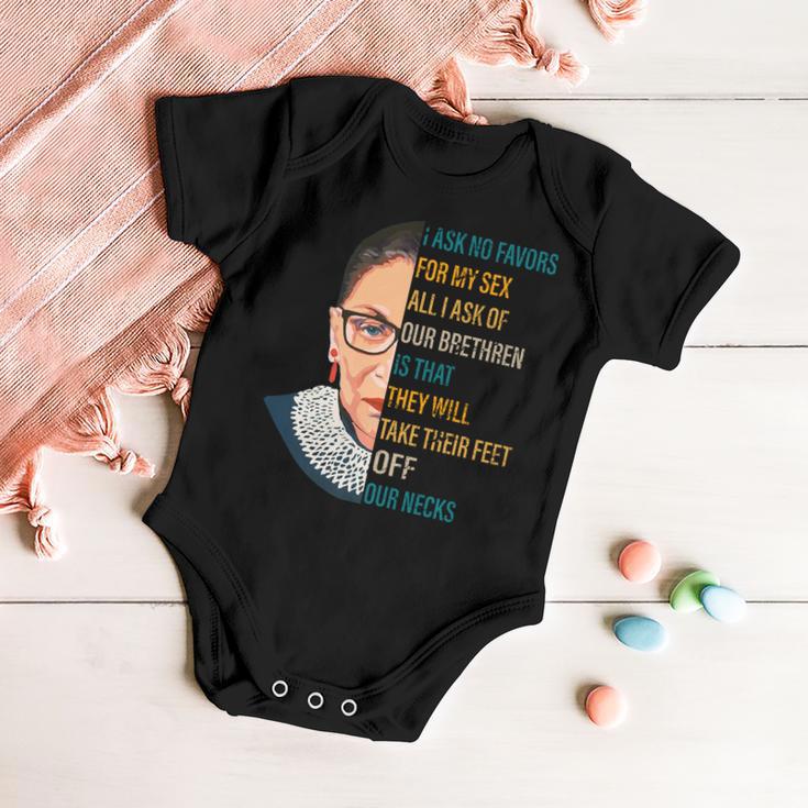 Notorious Rbg Ask No Favors Quote Baby Onesie