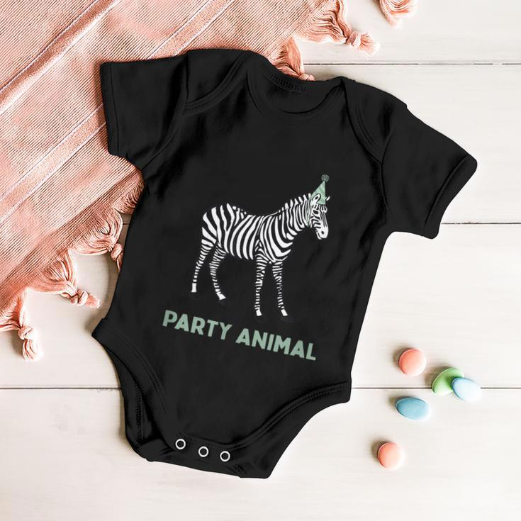Party Animal Zebra Birthday Zebra Animal Birthday Baby Onesie