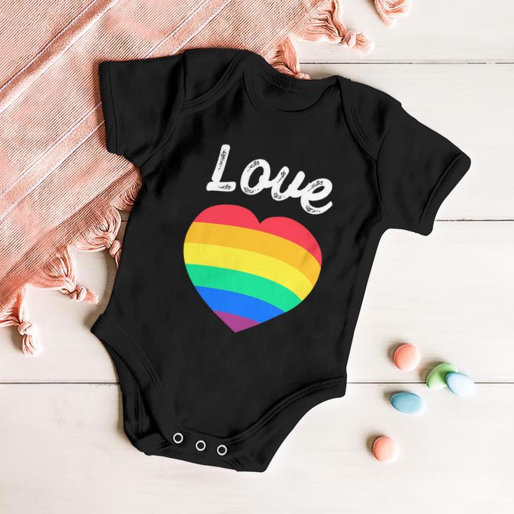 Pride Month Funny Rainbow Heart Gay And Lgbt Baby Onesie