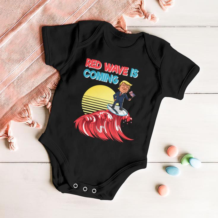 Red Wave Is Coming Republican Conservative Surfer Trump Us Flag Baby Onesie