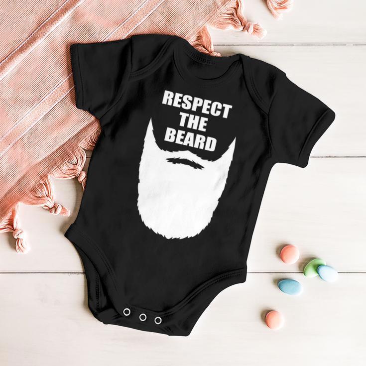 Respect The Beard Funny Bearded Tshirt Baby Onesie