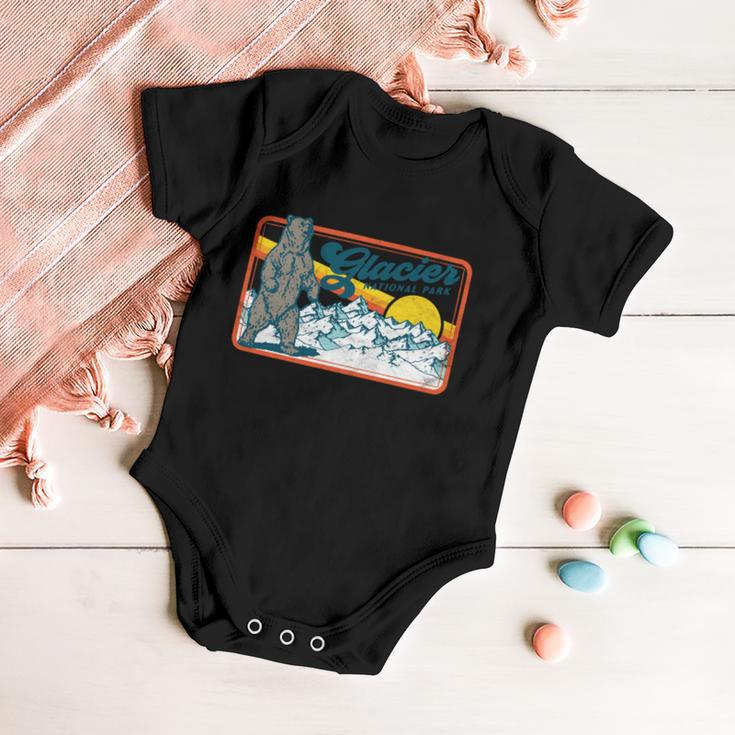 Retro Glacier National Park 80S Bear Graphic 80S Meaningful Gift Baby Onesie