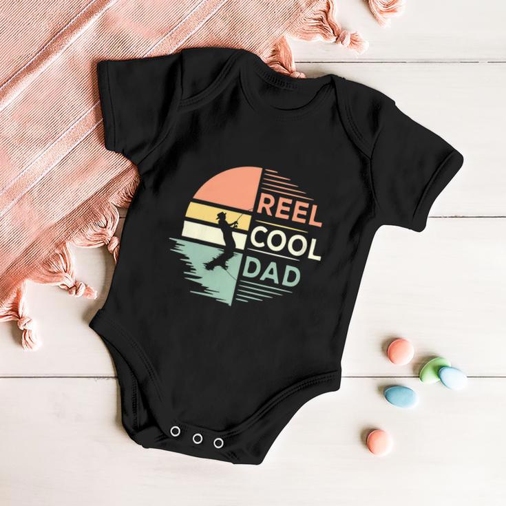 Retro Reel Cool Dad Fishing Fisherman Fisher Funny Bass Fisher Baby Onesie