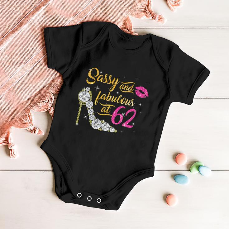 Sassy And Fabulous At 62 Years Old 62Nd Birthday Shoe Lip Baby Onesie