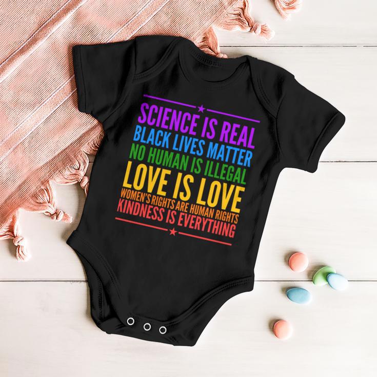 Science Is Real Black Lives Matter Love Is Love Tshirt Baby Onesie