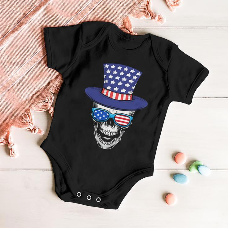 Skull 4Th Of July Uncle Sam Us Graphic Plus Size Shirt For Men Women Family Boy Baby Onesie