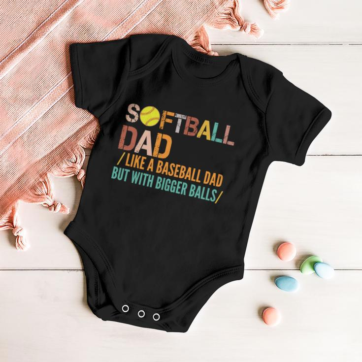 Softball Dad Like A Baseball Dad Vintage Tshirt Baby Onesie