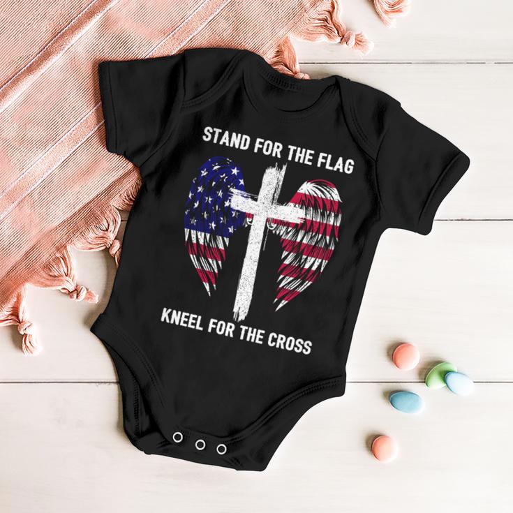 Stand For The Flag Kneel For The Cross Usa Eagle Tshirt Baby Onesie