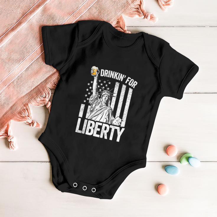 Statue Of Liberty Funny 4Th Of July American Flag Baby Onesie