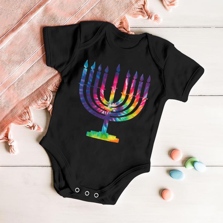 Tie Dye Menorah Hanukkah Chanukah Baby Onesie