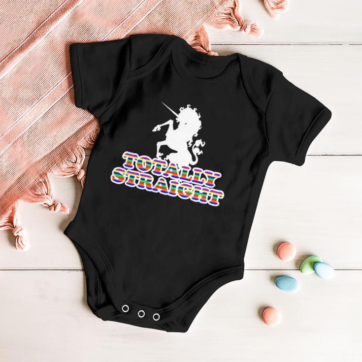 Totally Straight Unicorn Rainbow Pride Tshirt Baby Onesie