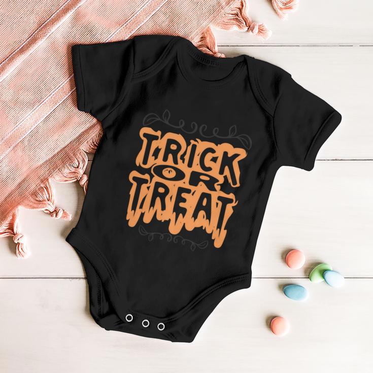 Trick Or Treat Halloween Quote Baby Onesie