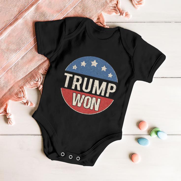 Trump Won 4Th Of July American Flag Great Gift Baby Onesie