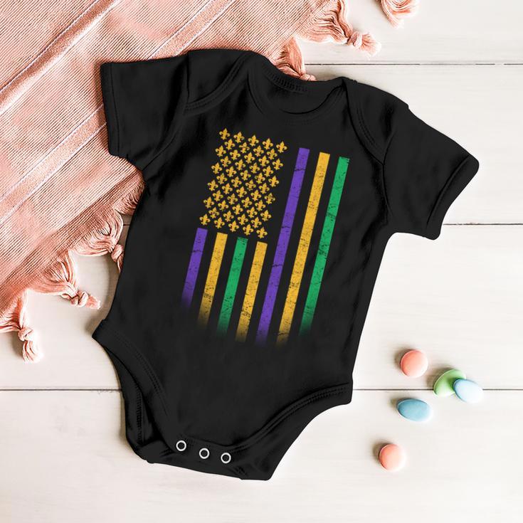 Us Mardi Gras Flag Celebration Baby Onesie