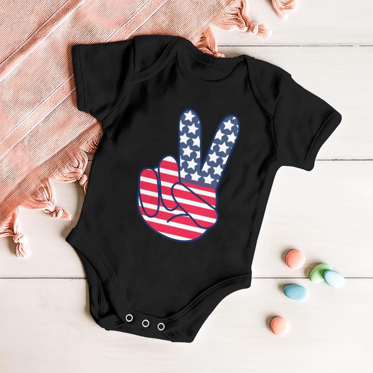 Usa Simple Peace Sign Baby Onesie