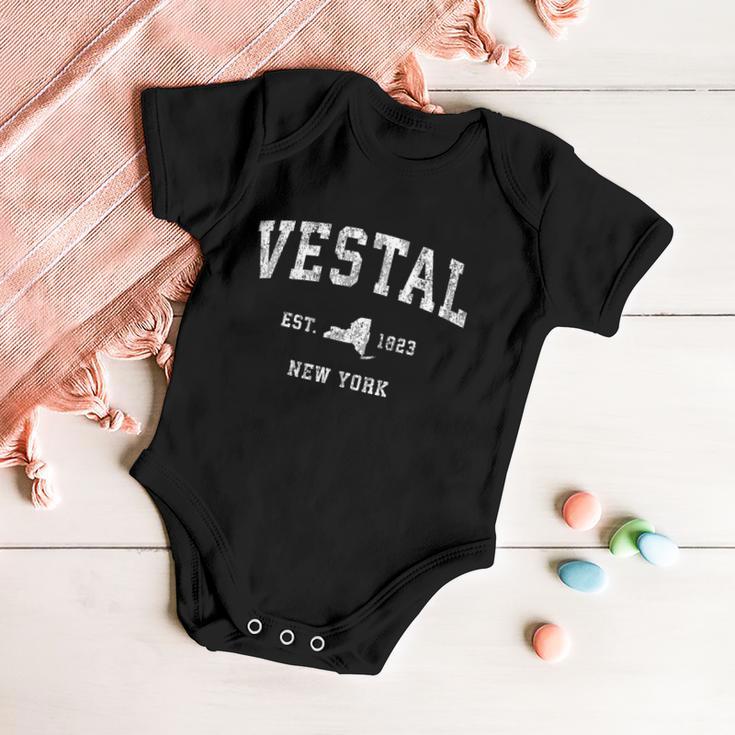 Vestal New York Ny Vintage Athletic Sports Design Baby Onesie