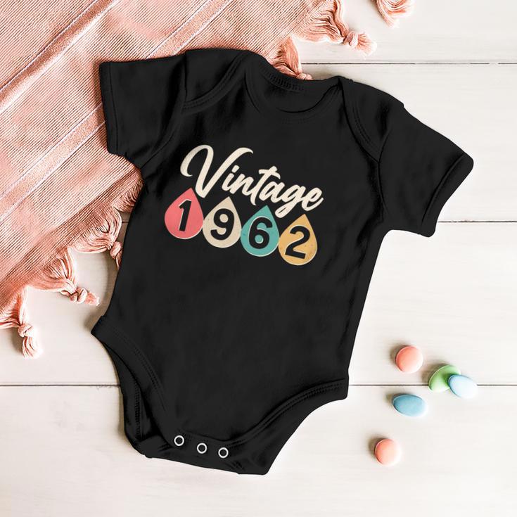 Vintage 1962 60Th Birthday Retro Teardrop Design Baby Onesie