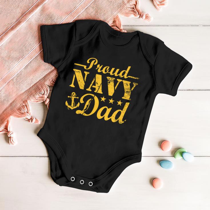 Vintage Proud Navy Dad Baby Onesie