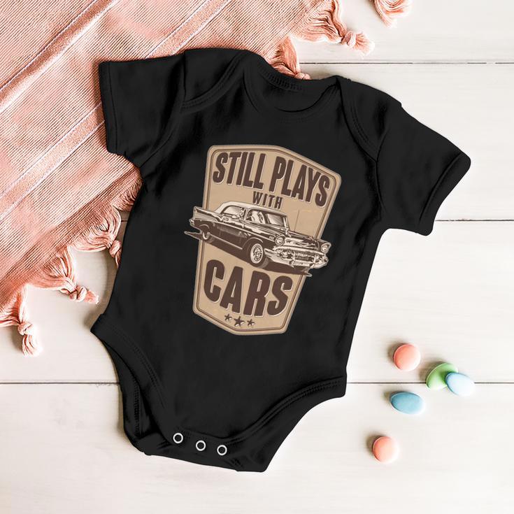 Vintage Retro Still Plays With Cars Tshirt Baby Onesie