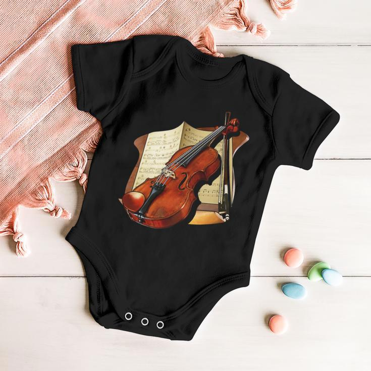 Violin And Sheet Music Baby Onesie