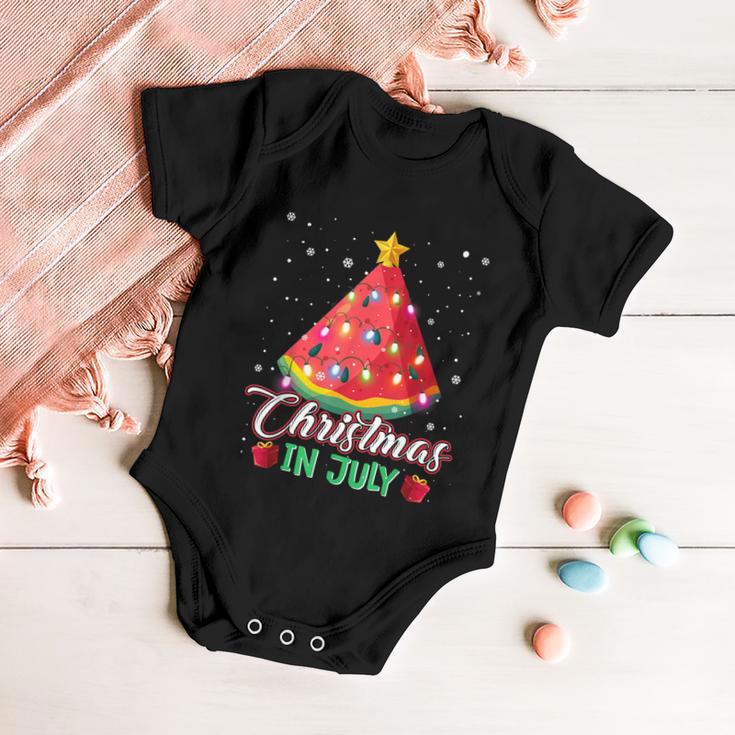 Watermelon Christmas Tree Christmas In July Summer Vacation Baby Onesie