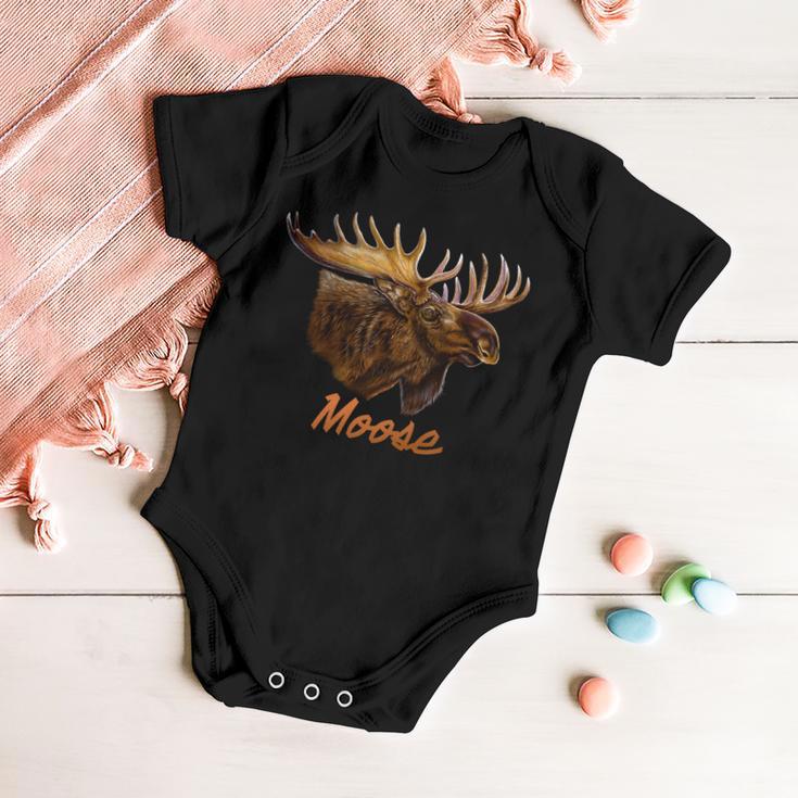 Wildlife - Moose Head Portrait Tshirt Baby Onesie