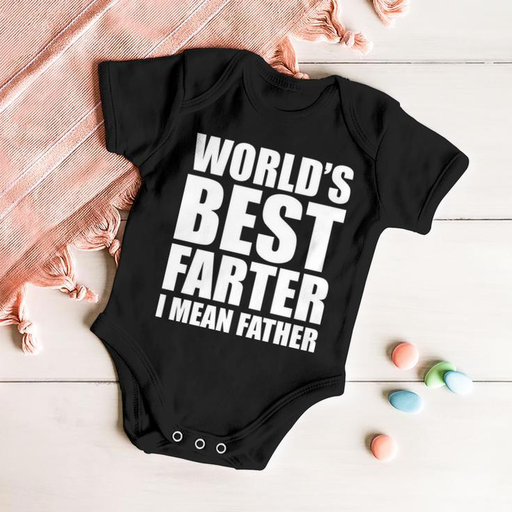 Worlds Best Farter I Mean Father Funny Dad Logo Tshirt Baby Onesie