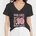 10Th Birthday This Girl Is Now 10 Years Old Double Digits Women V-Neck T-Shirt