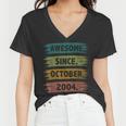 18 Years Old Gifts Awesome Since October 2004 18Th Birthday V2 Women V-Neck T-Shirt